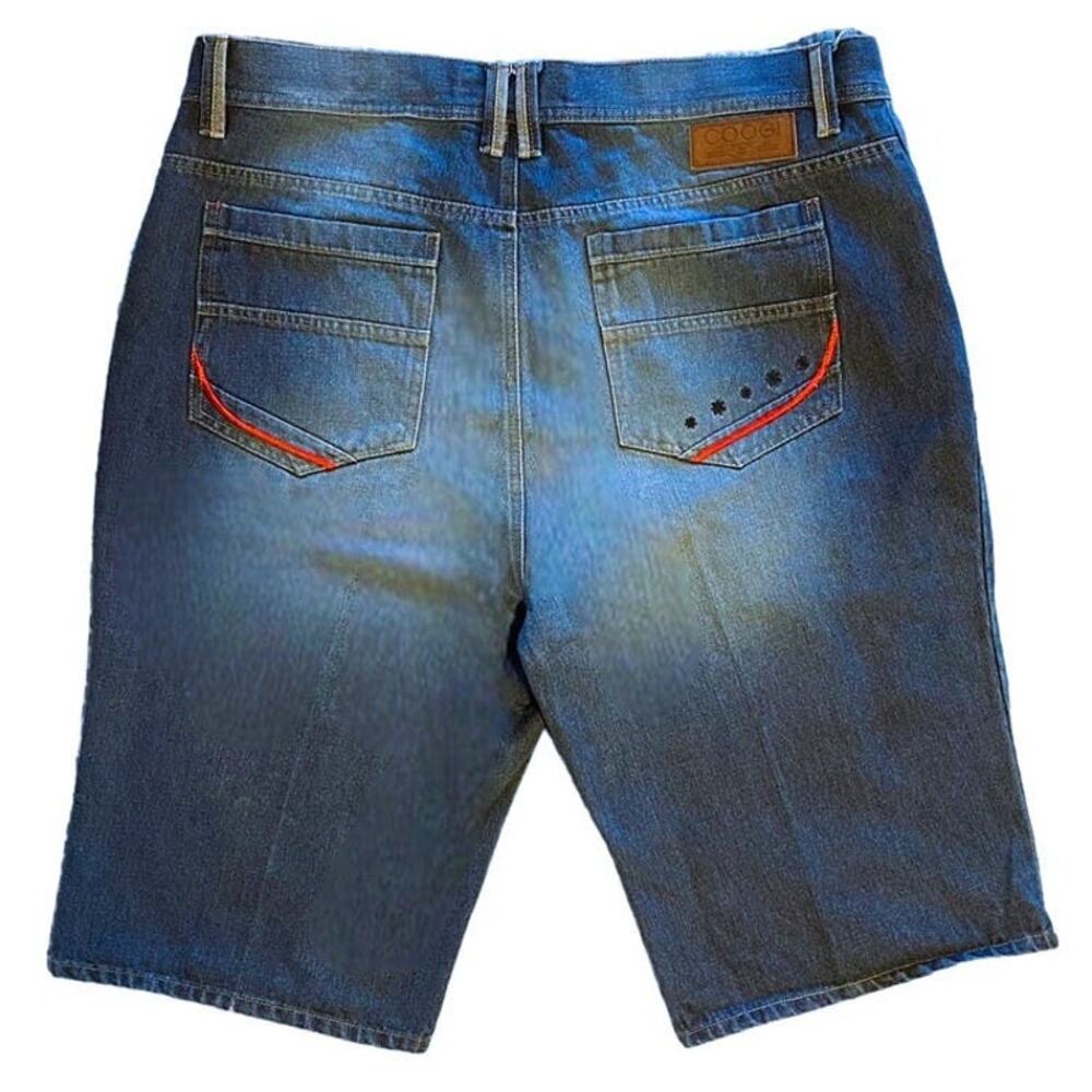 COOGI Australia Denim Blue Jean Shorts Embroidered Back Pockets ~ Men's Size 42